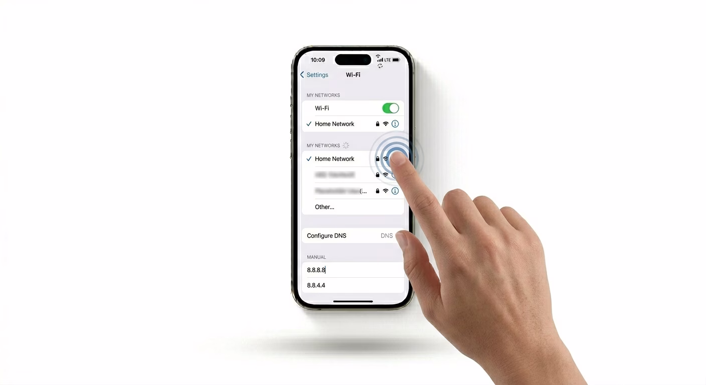 iPhone DNS settings fix
