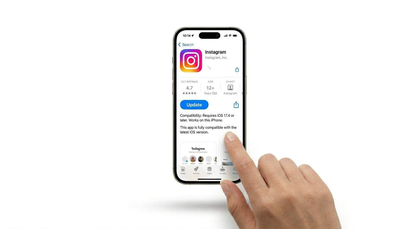 Checking for app updates on iPhone