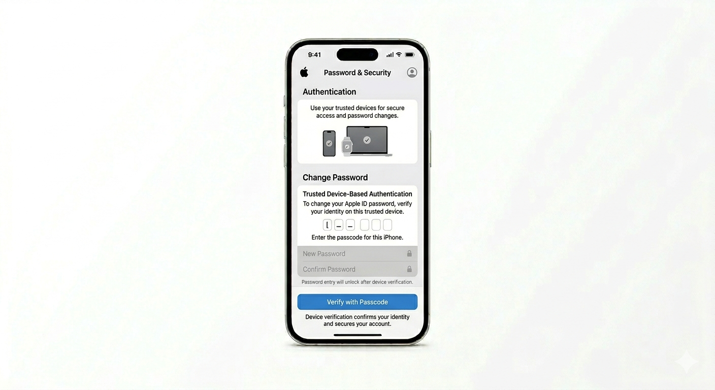 Unlocking Apple ID from a trusted device