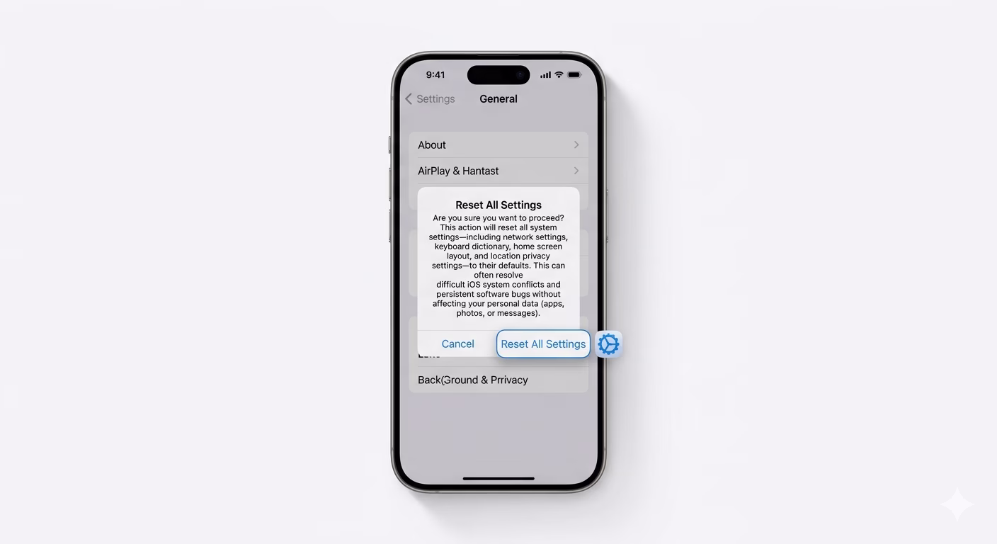 Reset all settings to fix iPhone app crashes