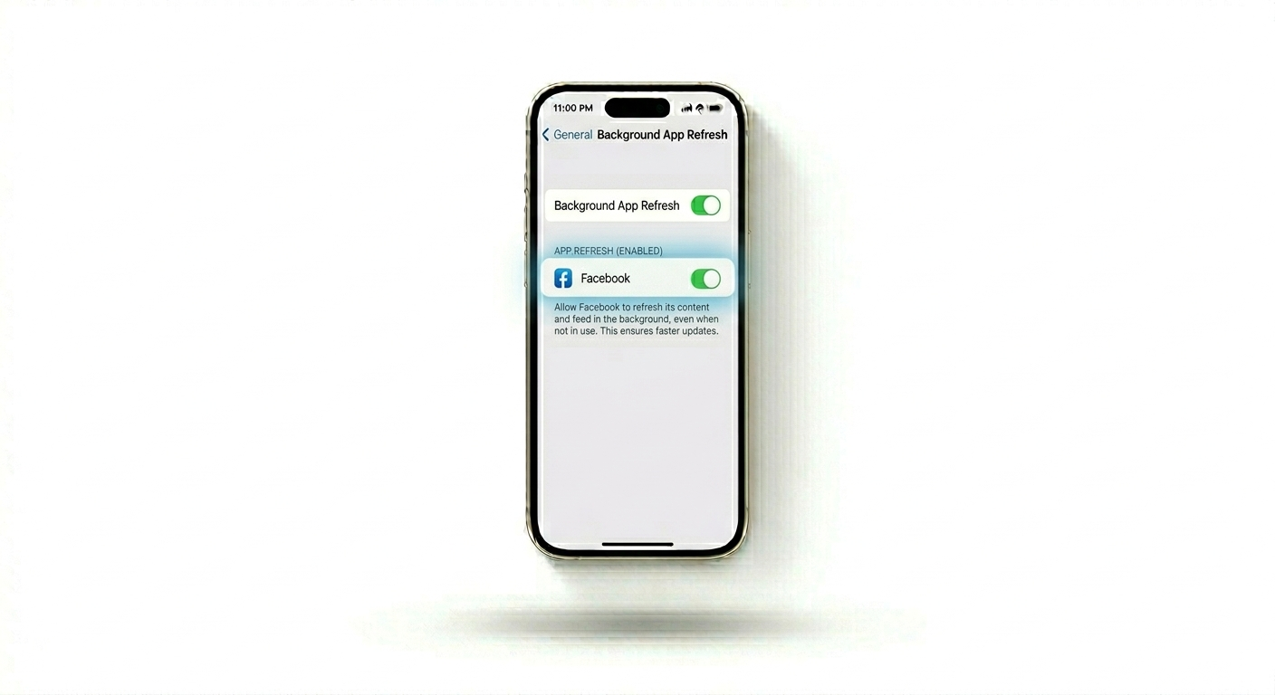 Enabling Background App Refresh for Facebook