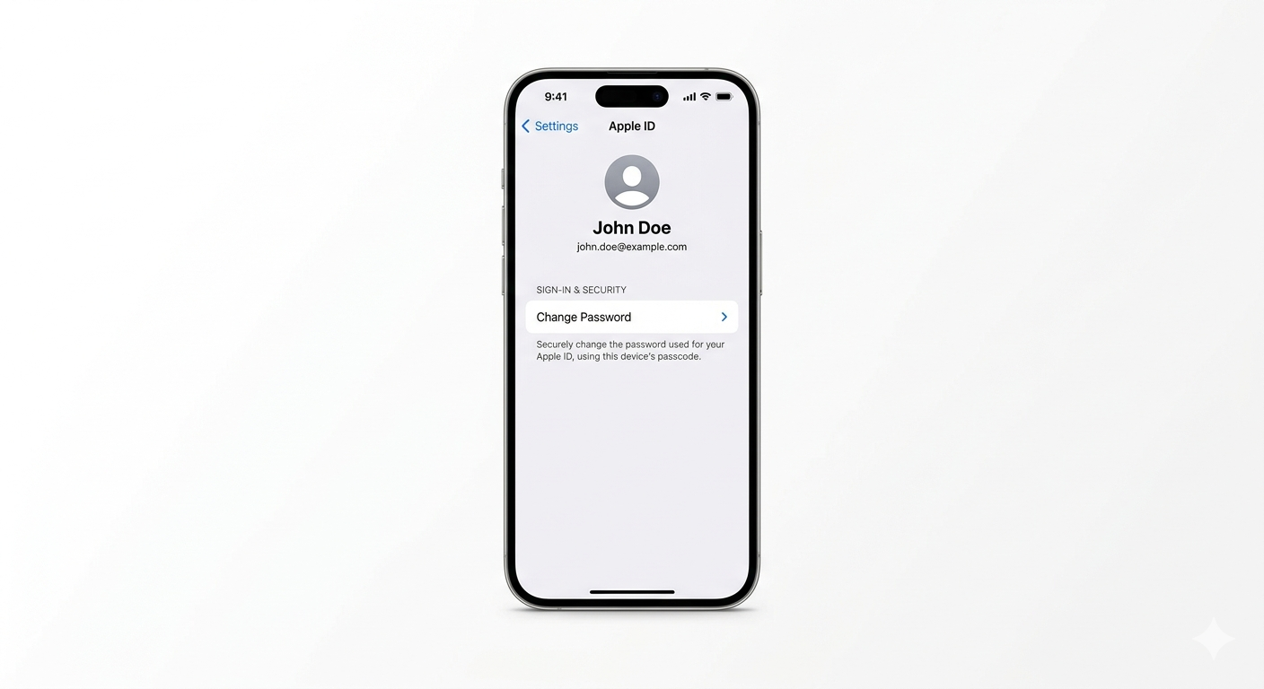 Resetting Apple ID password via iPhone settings