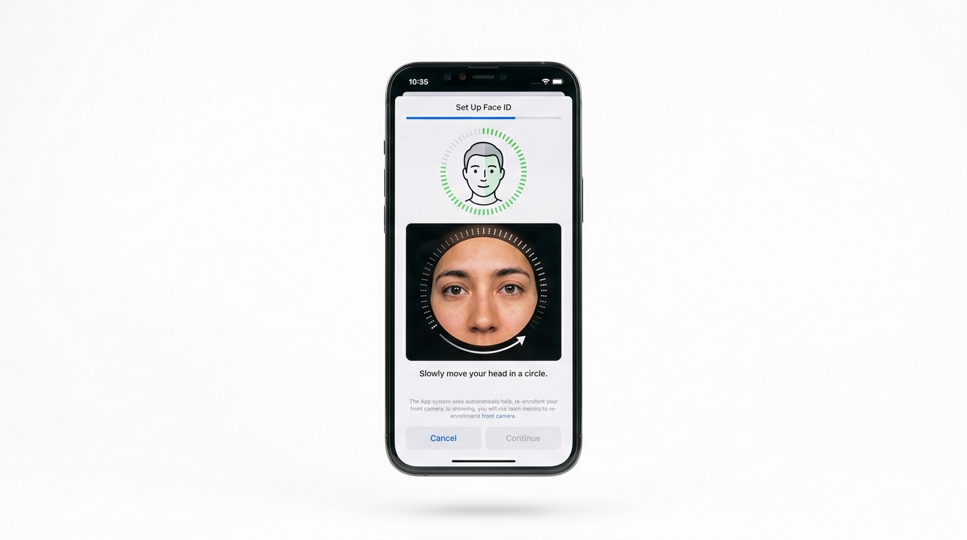 Resetting Face ID in Settings