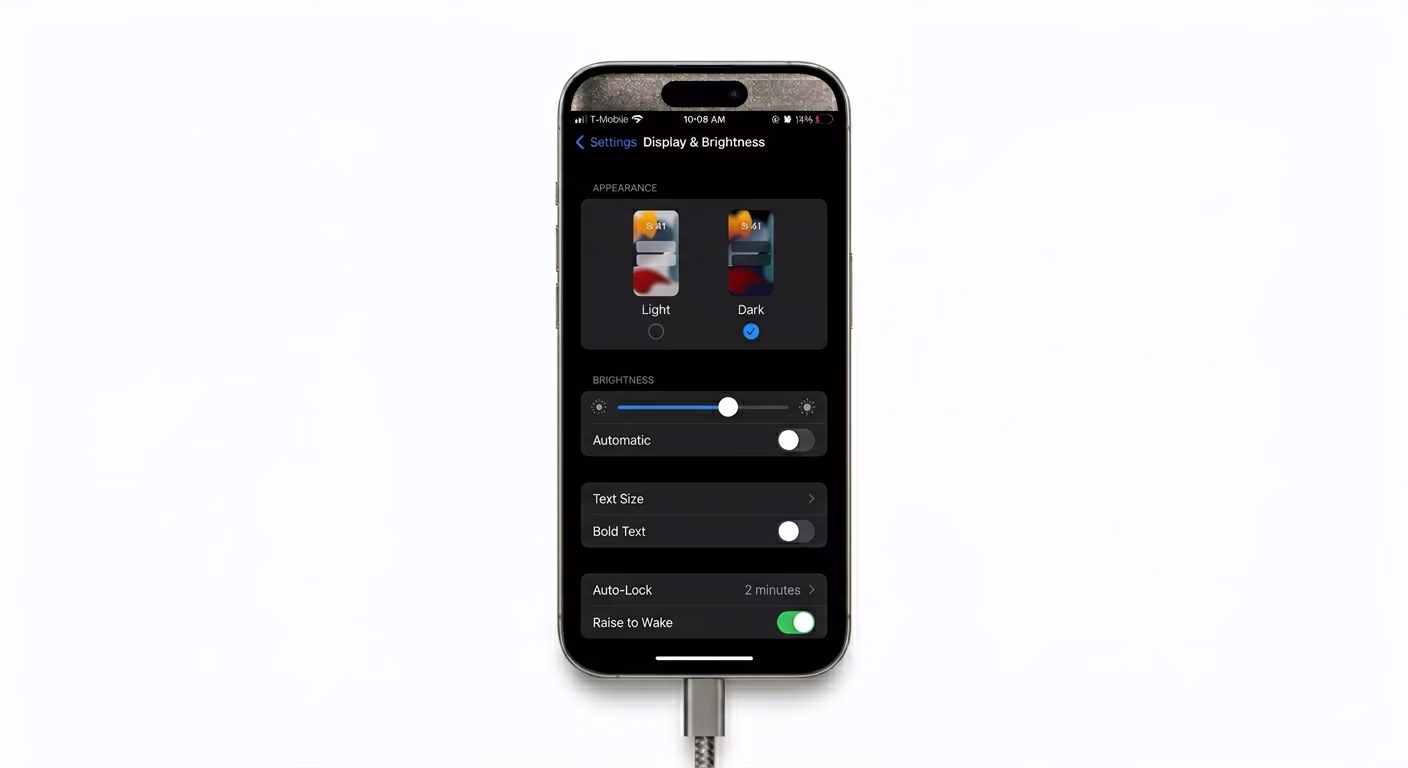 iPhone Dark Mode Settings