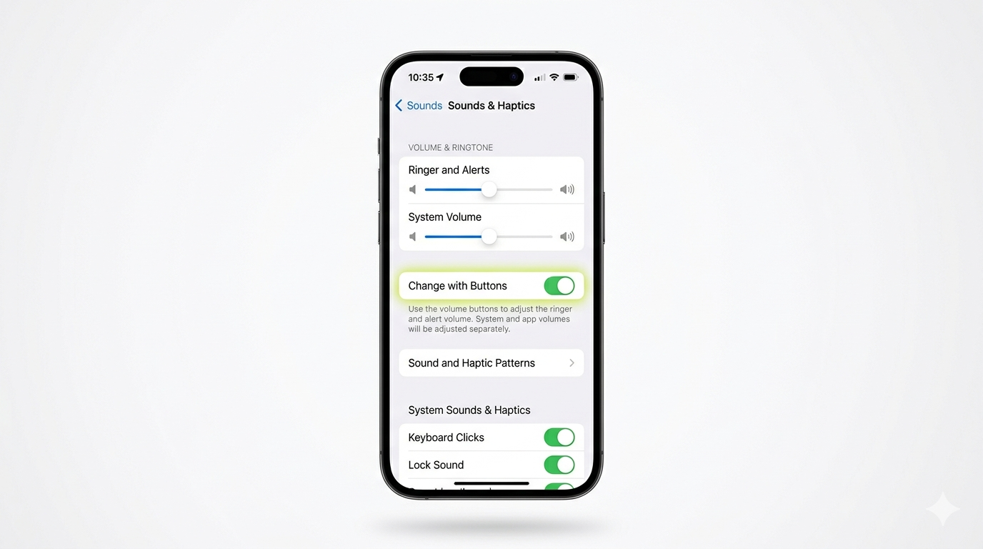 iPhone Volume Button Settings