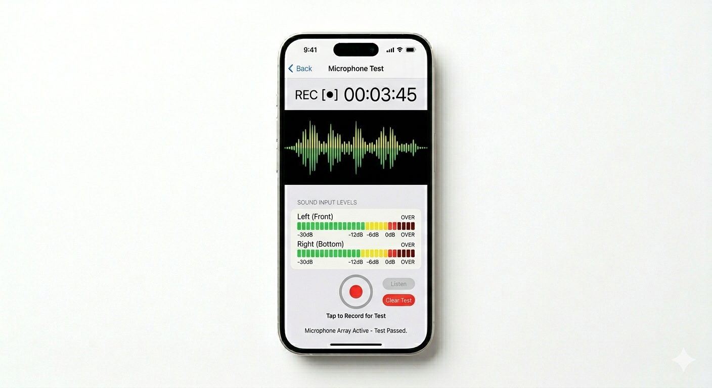 Testing iPhone Microphone with Voice Memo