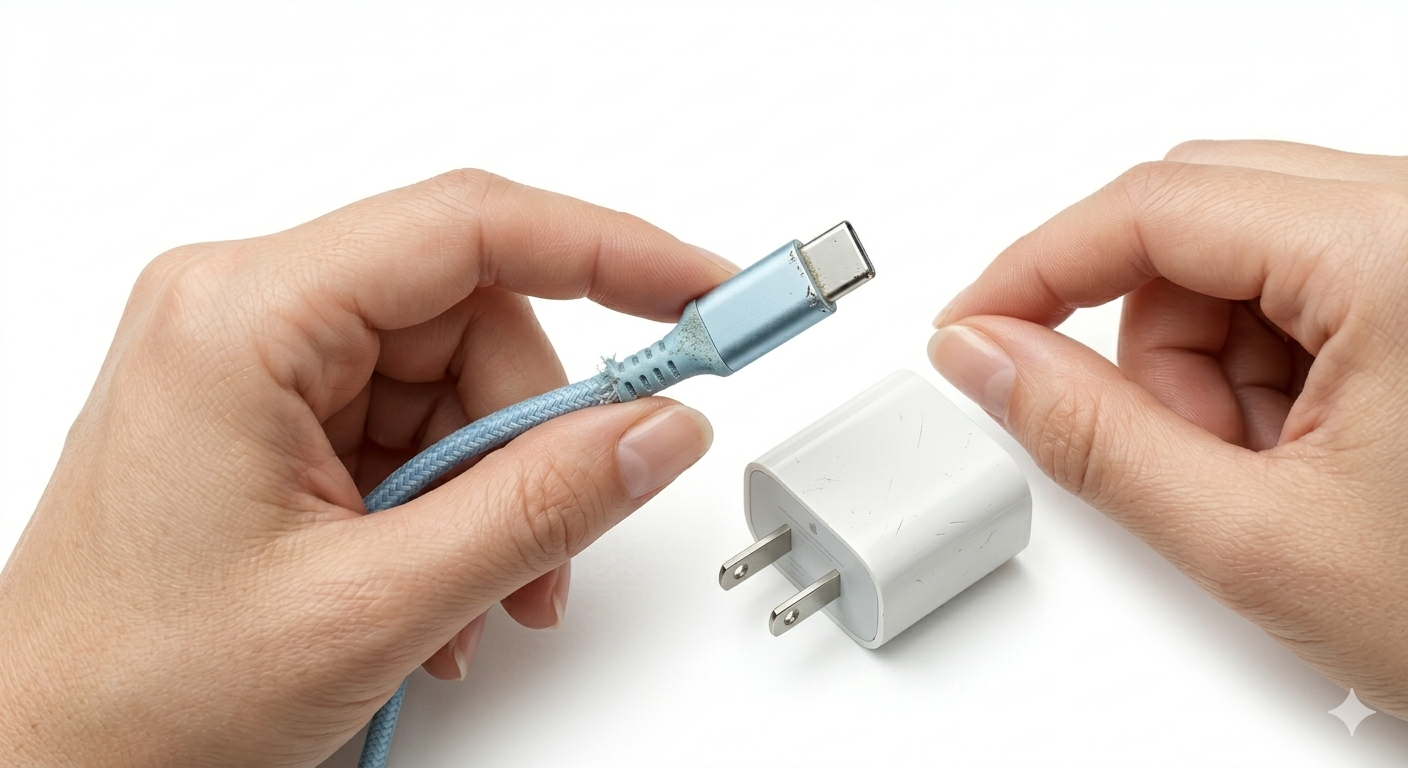 Checking iPhone Charger Cable