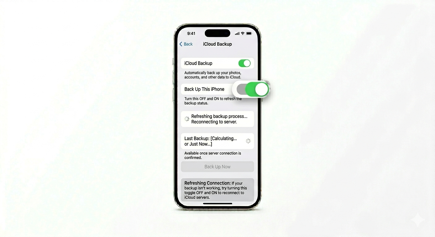 Toggling iCloud backup settings