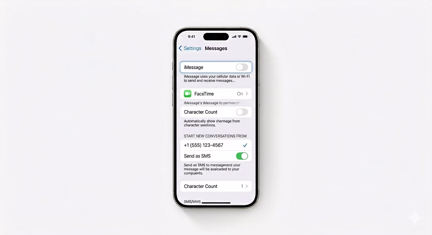 Resetting iMessage toggle in settings