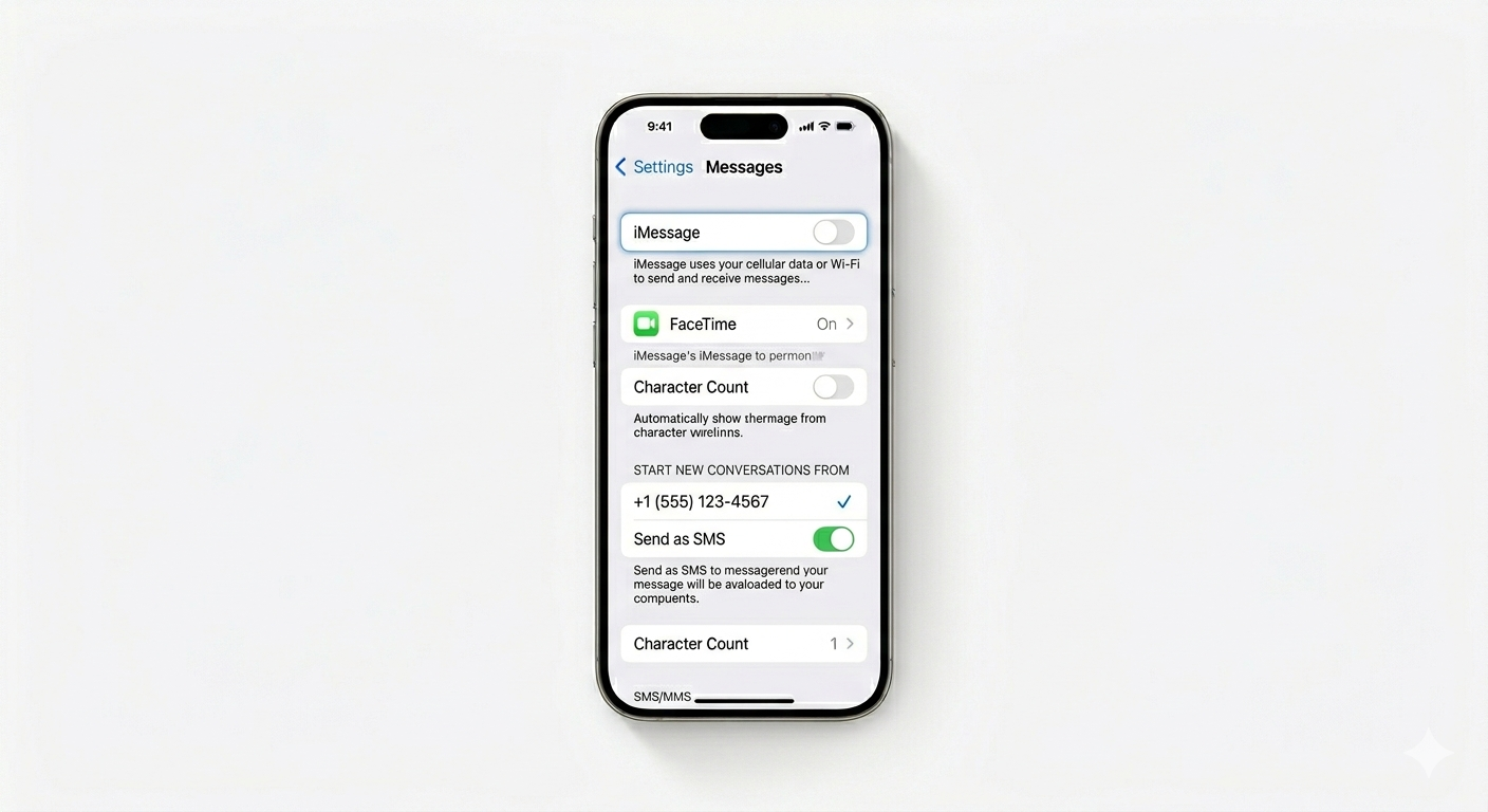 Resetting iMessage toggle in settings
