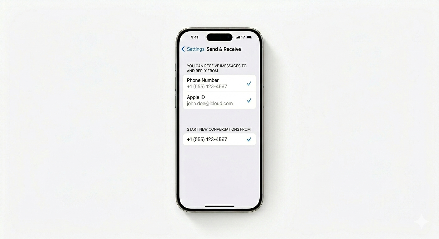 Checking iMessage send and receive settings