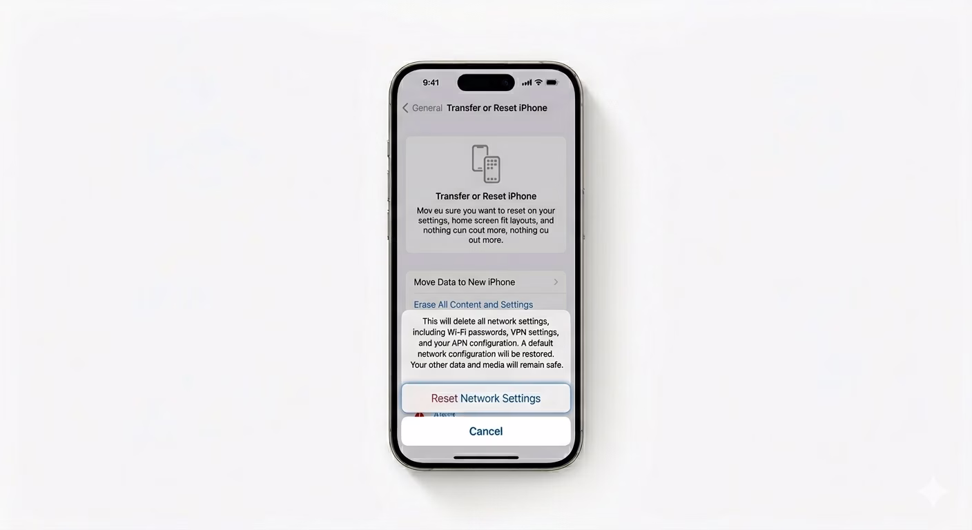 Resetting network settings for iMessage fix