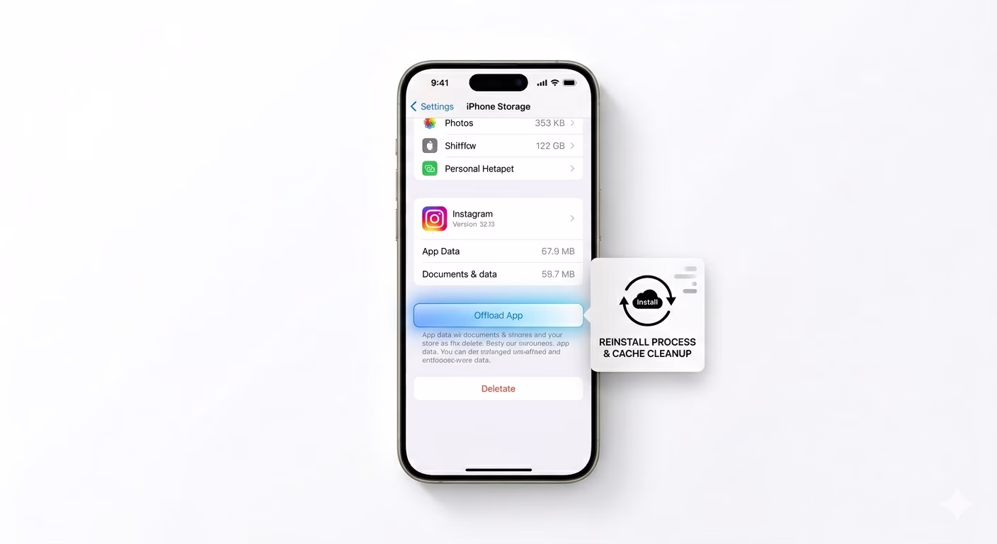 Reinstall Instagram app and clear cache
