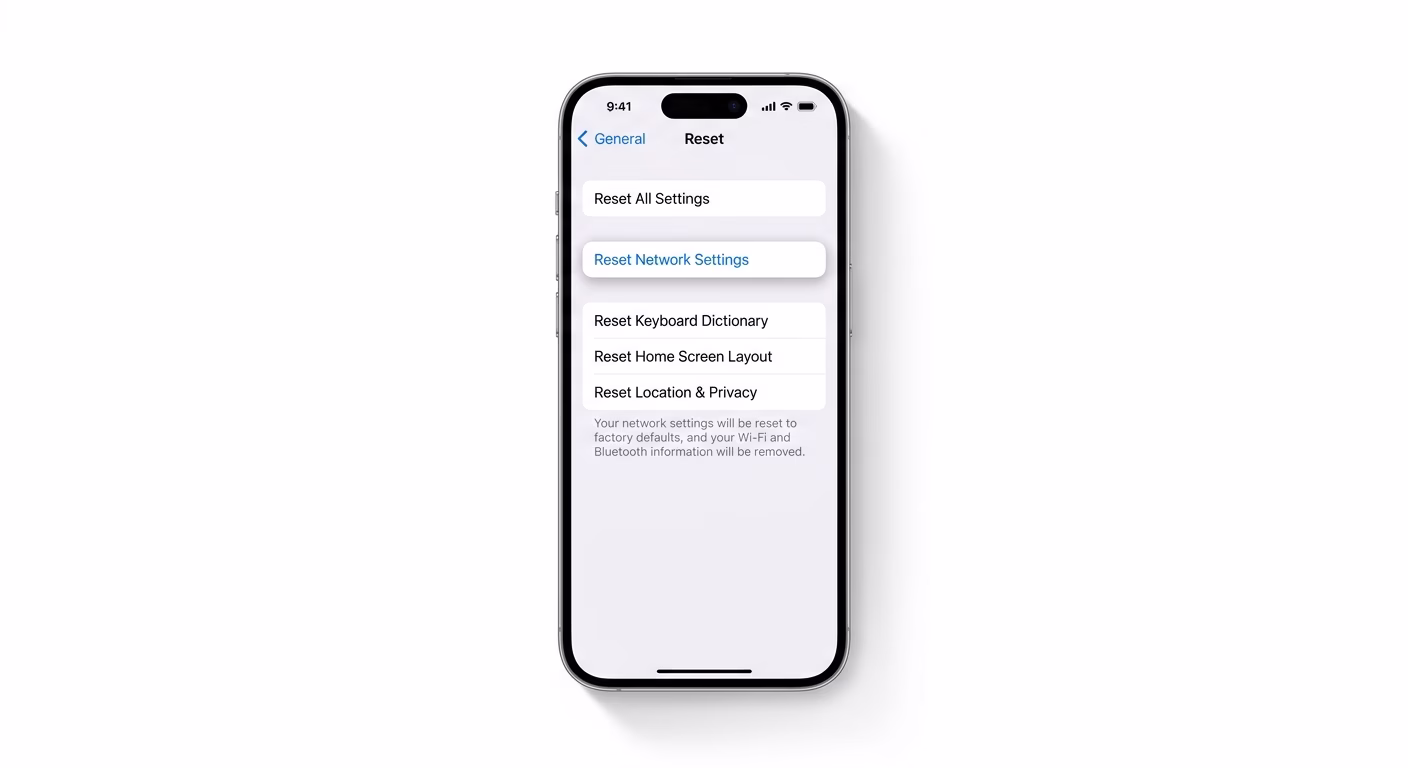 Resetting Network Settings on iPhone