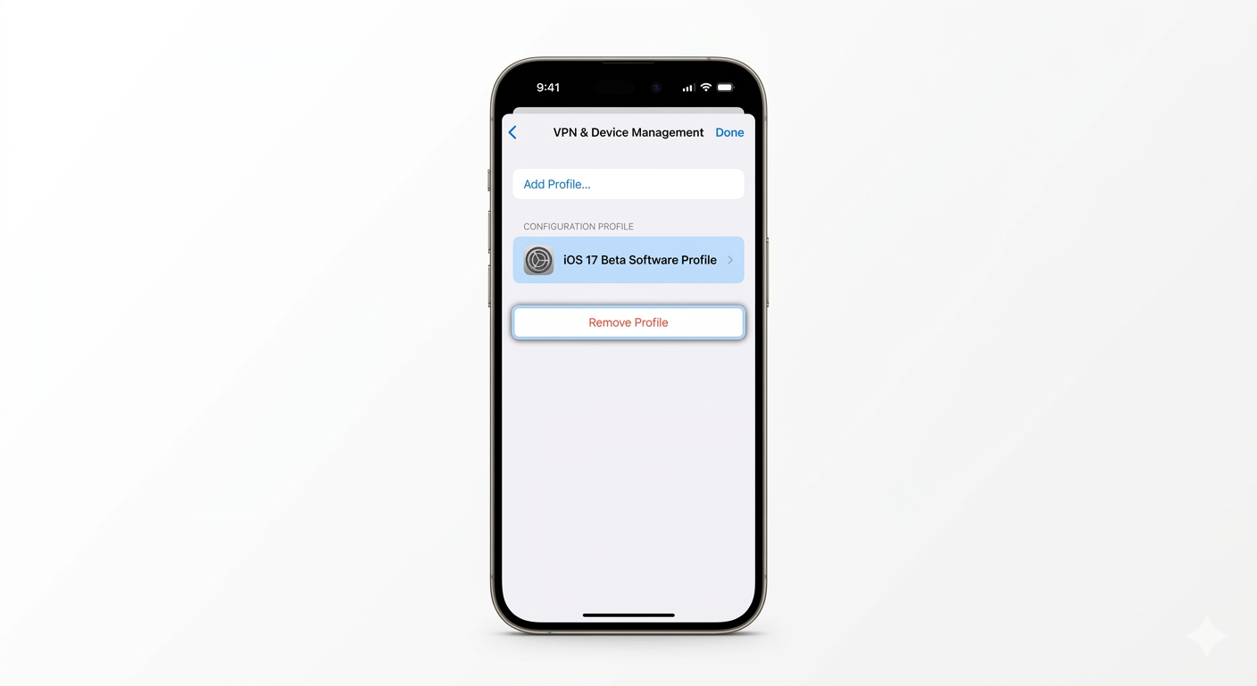 Removing iOS Beta Profile