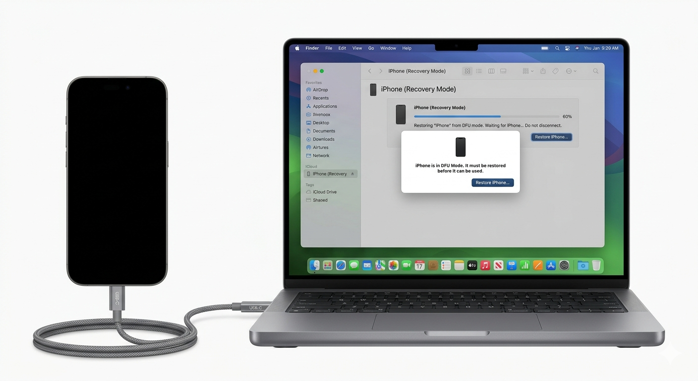 iPhone in DFU Mode for Update