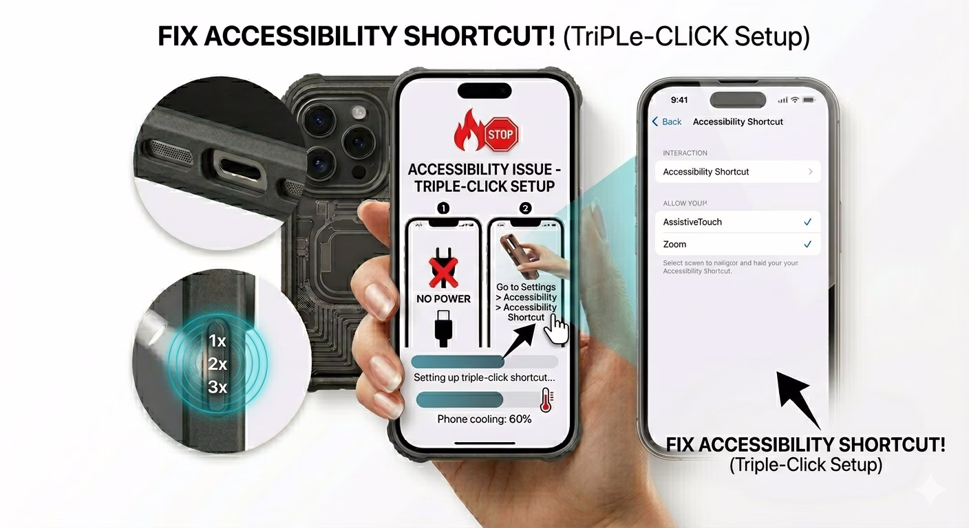 Configuring iPhone accessibility shortcut