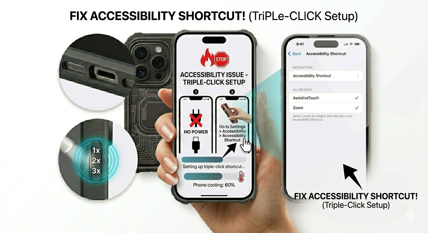 Configuring iPhone accessibility shortcut