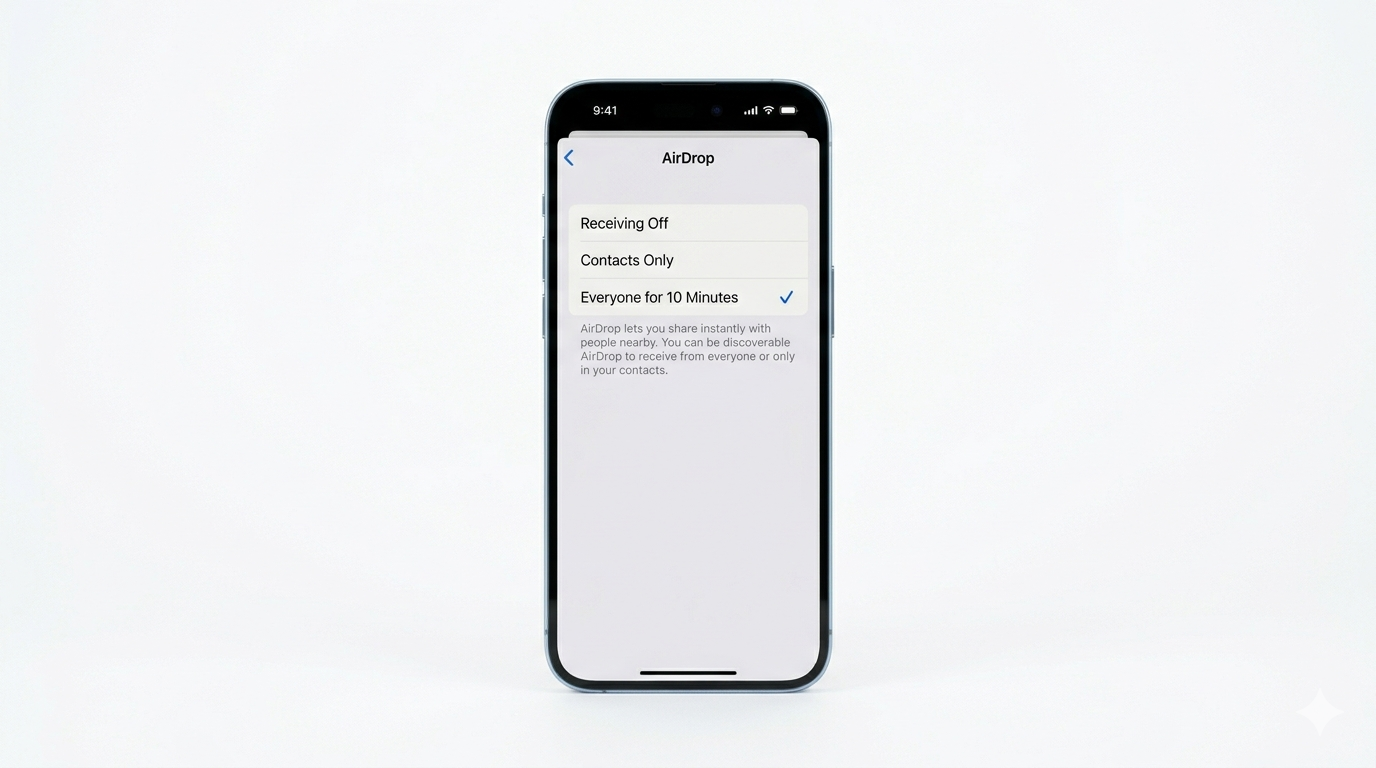 Changing AirDrop visibility settings