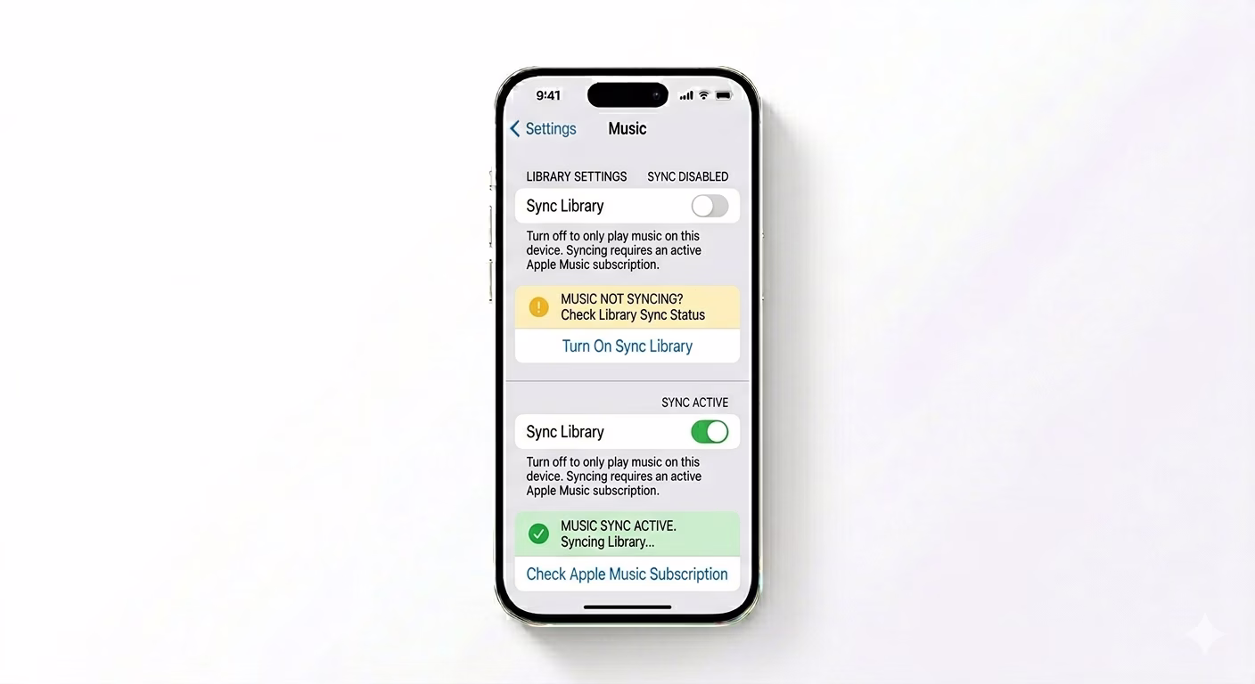 Refreshing Apple Music sync in settings