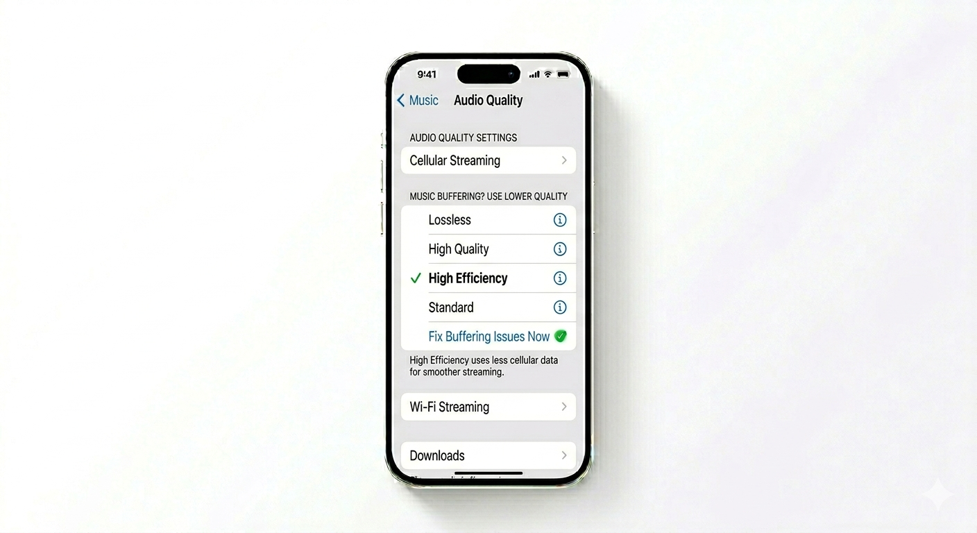 Changing Apple Music streaming quality
