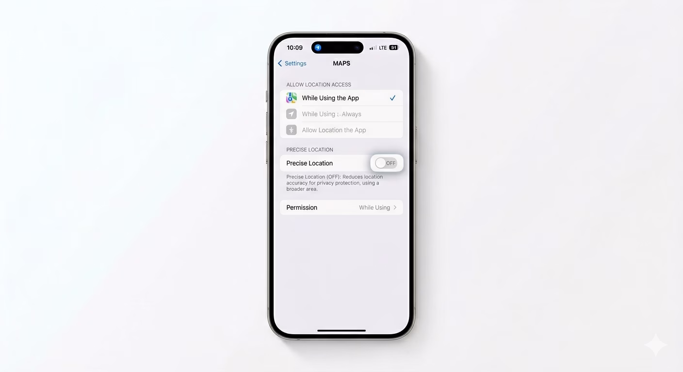 Disabling precise location for iPhone apps