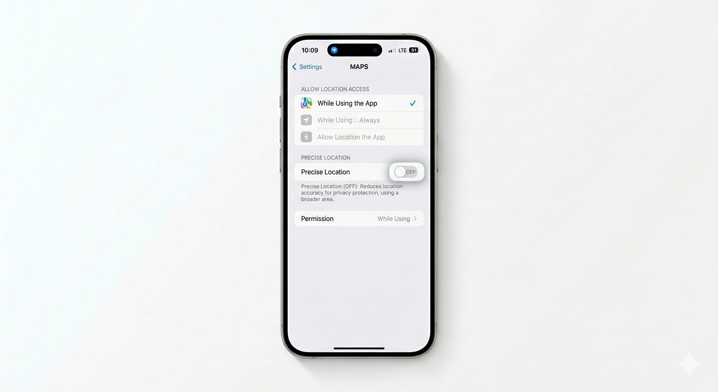 Disabling precise location for iPhone apps