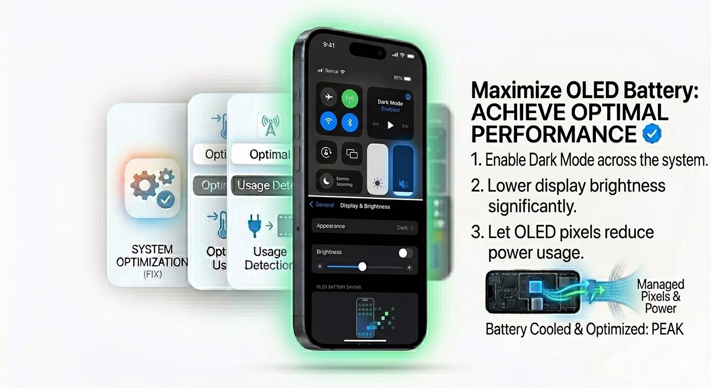 Dark mode battery saving