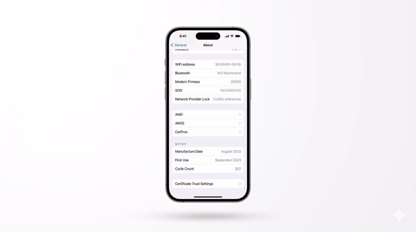 Checking battery cycle count on newer iPhone models