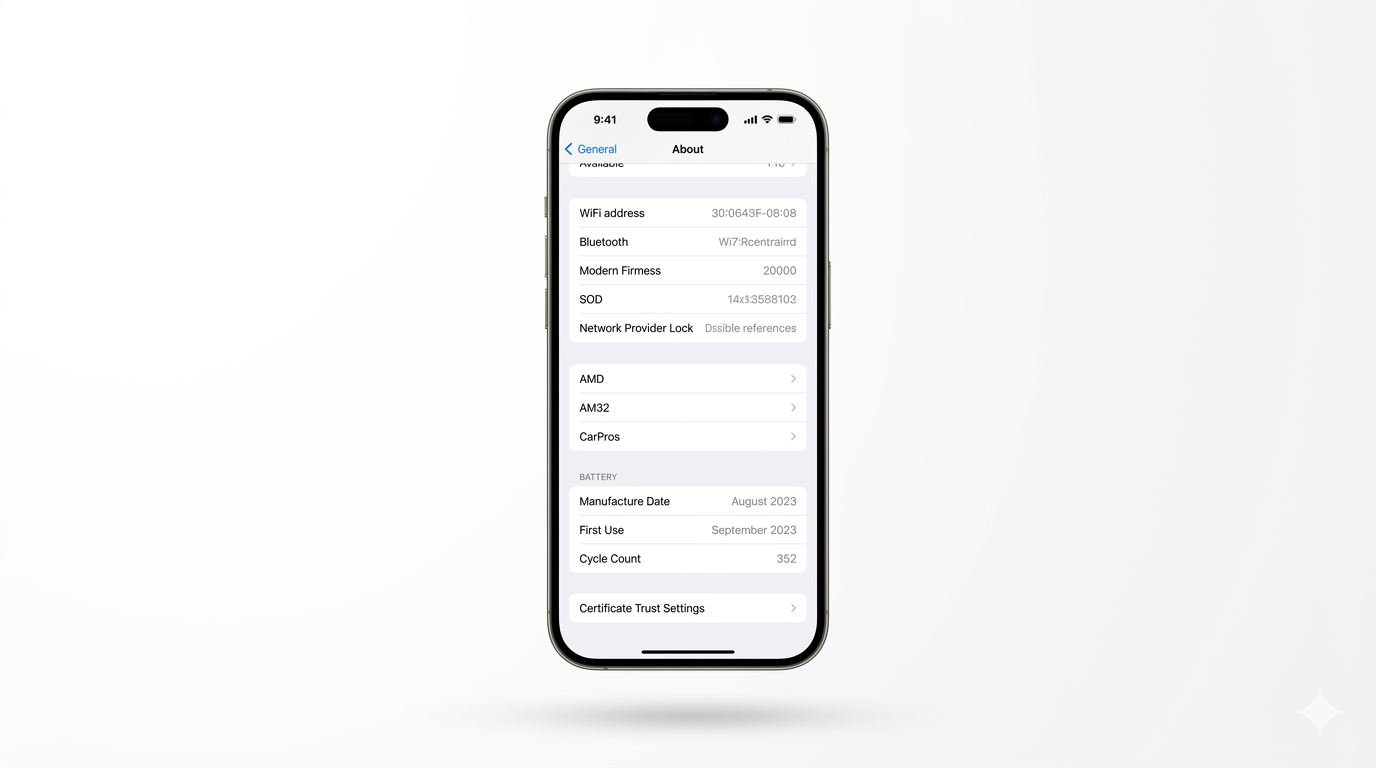Checking battery cycle count on newer iPhone models