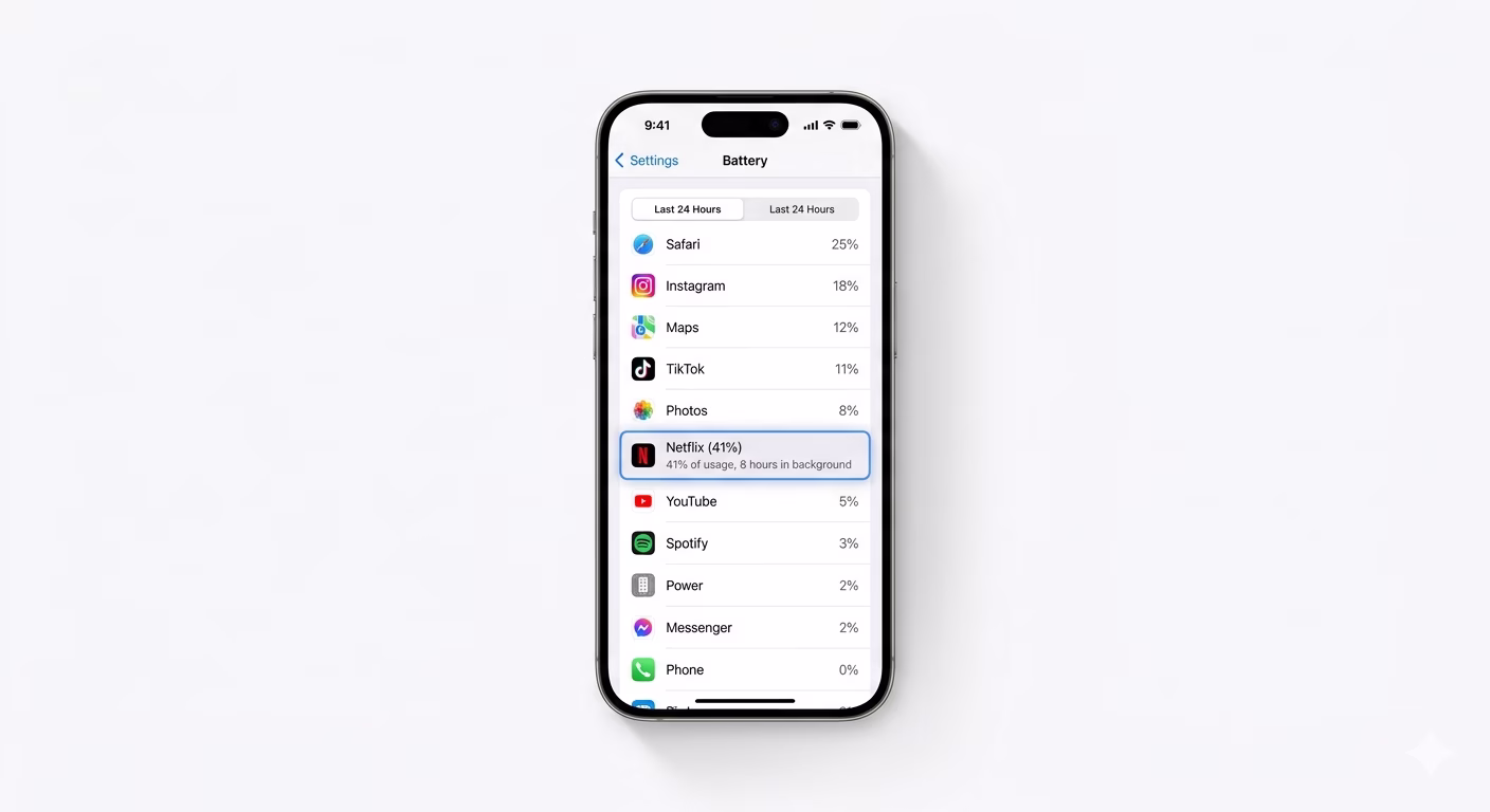 Reviewing app battery consumption