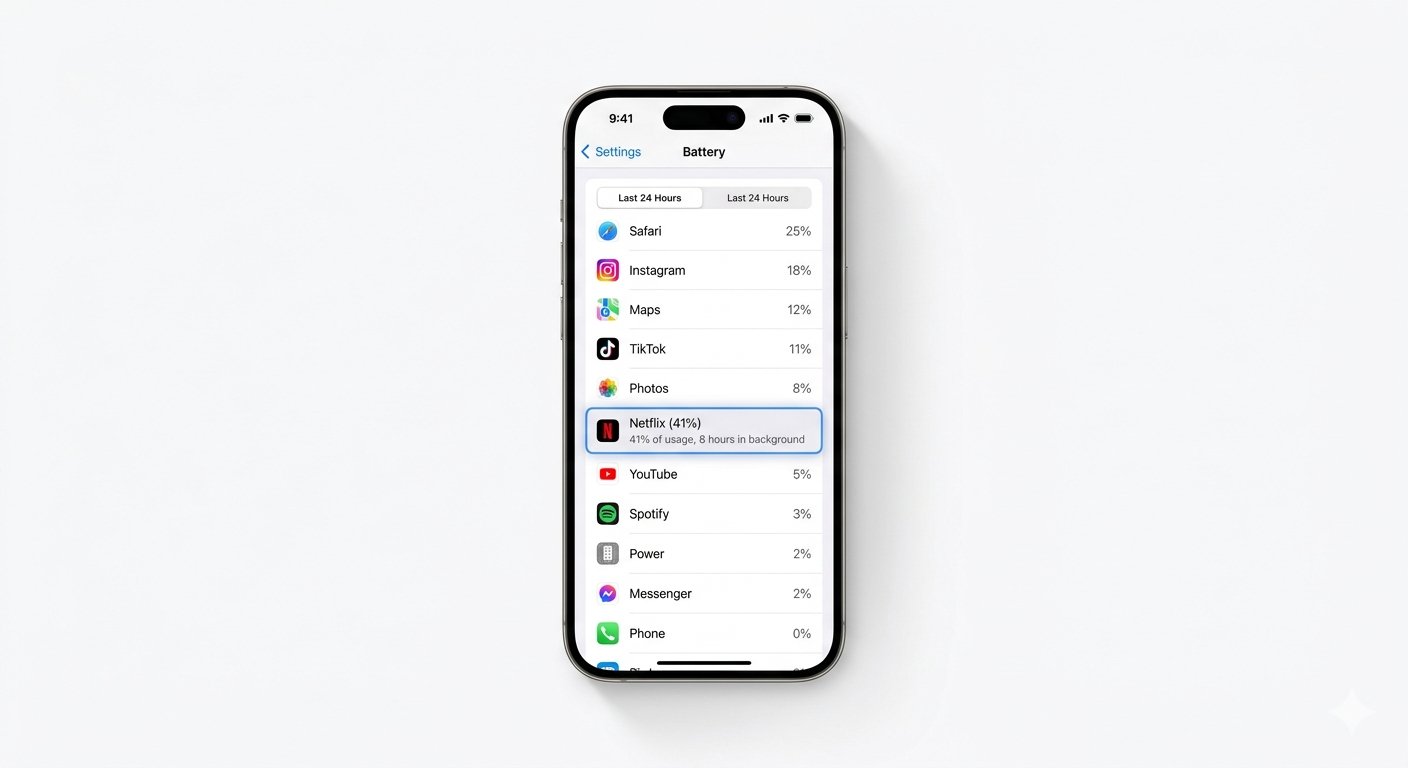 Reviewing app battery consumption