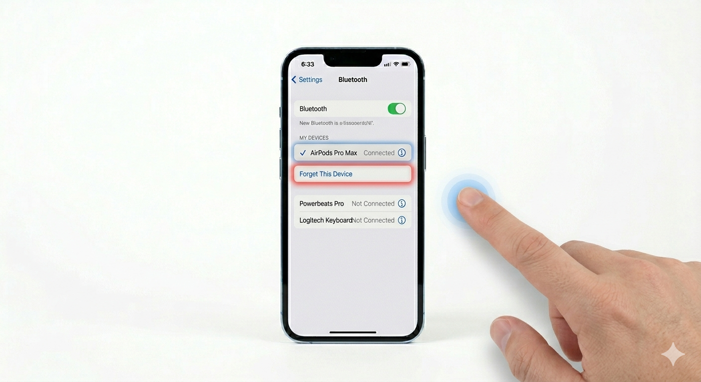 Forgetting Bluetooth device on iPhone