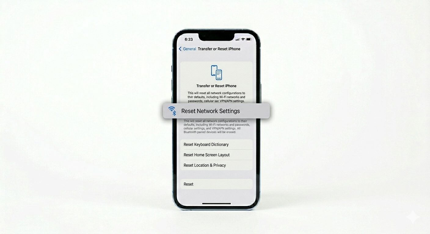 Resetting iPhone Network Settings for Bluetooth
