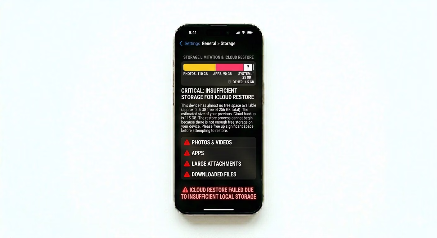 Checking iPhone local storage