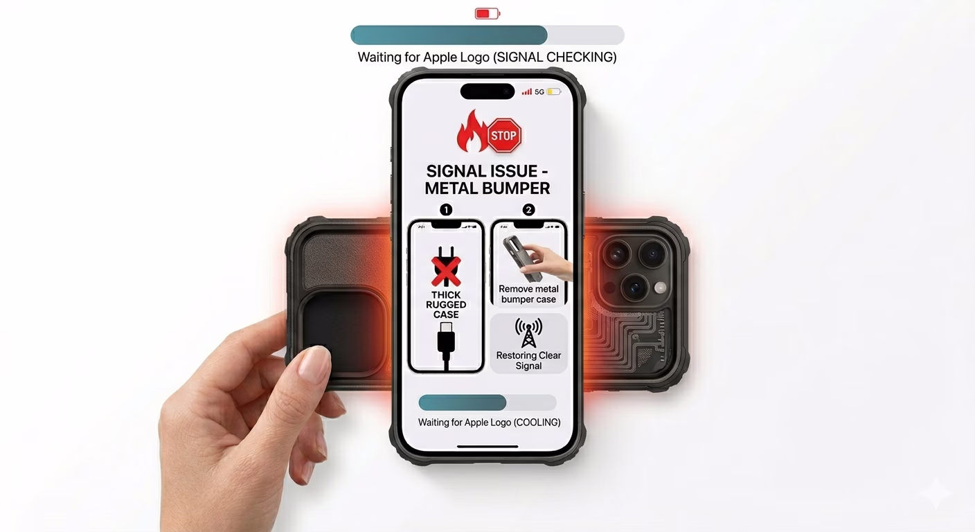 Signal interference caused by metal cases