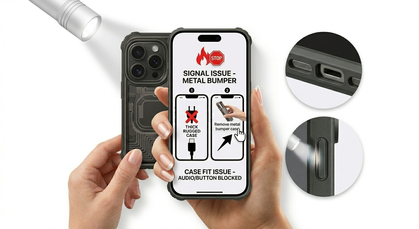 Checking case alignment for buttons and mic