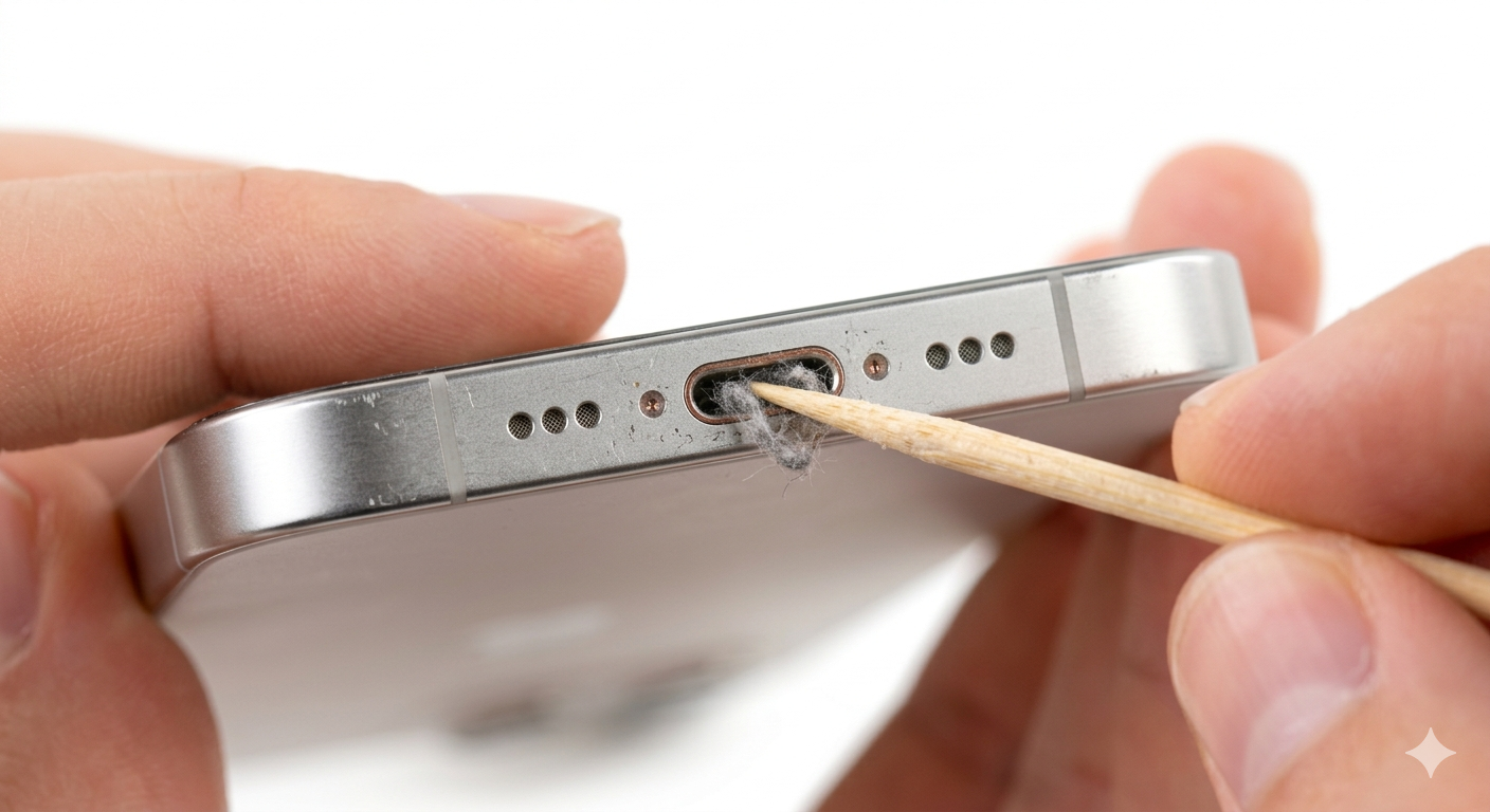 Safely cleaning iPhone charging port