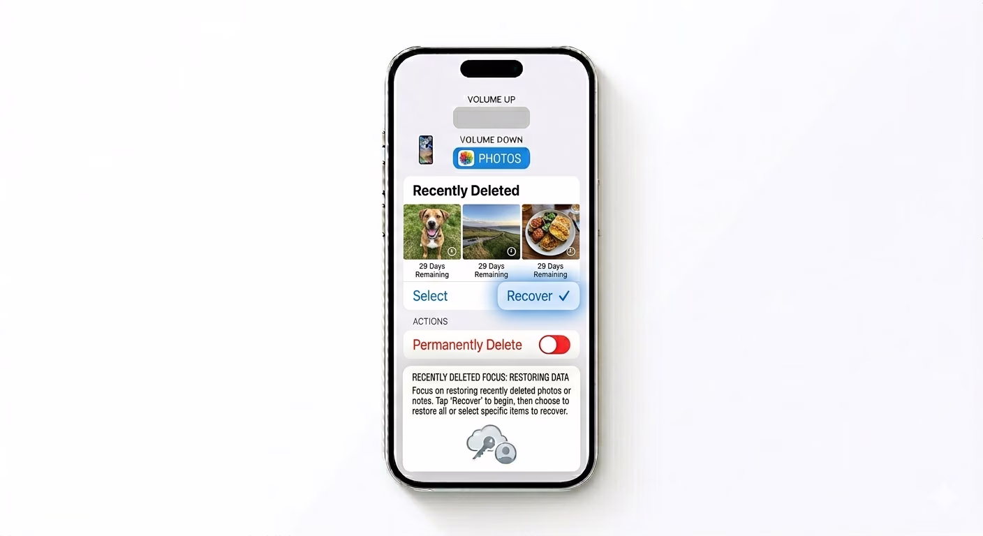 Checking recently deleted folder on iPhone