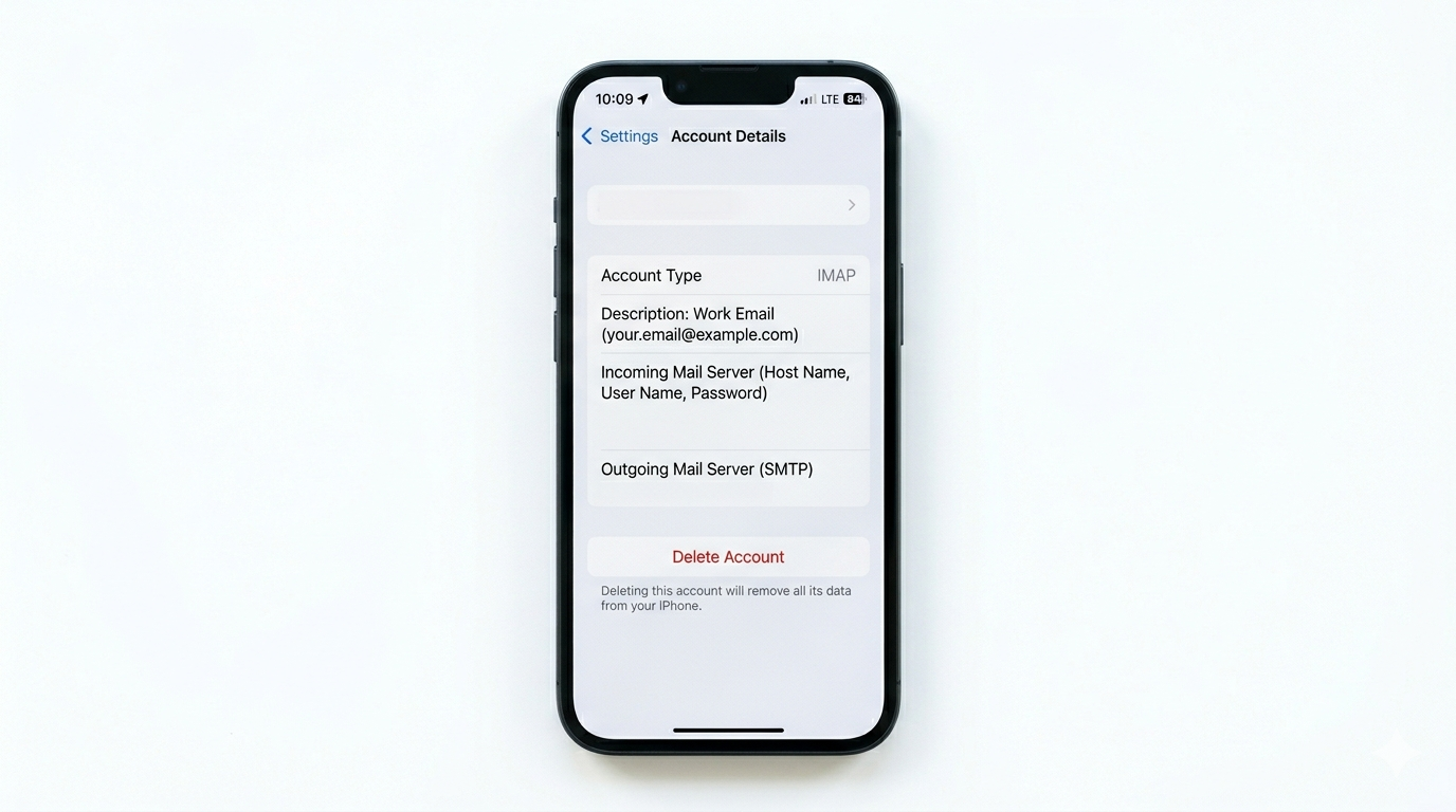 Re-adding email account on iPhone