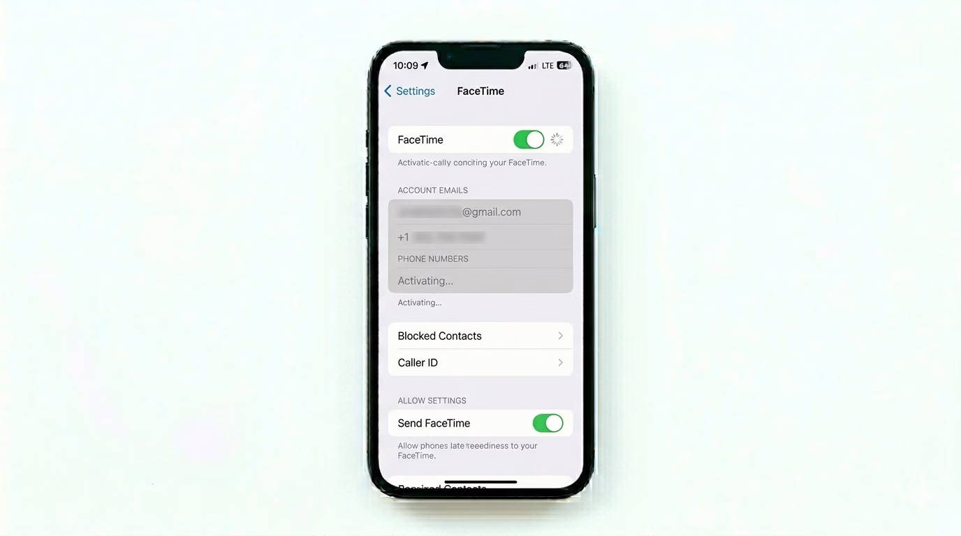 Re-activating FaceTime in iPhone settings