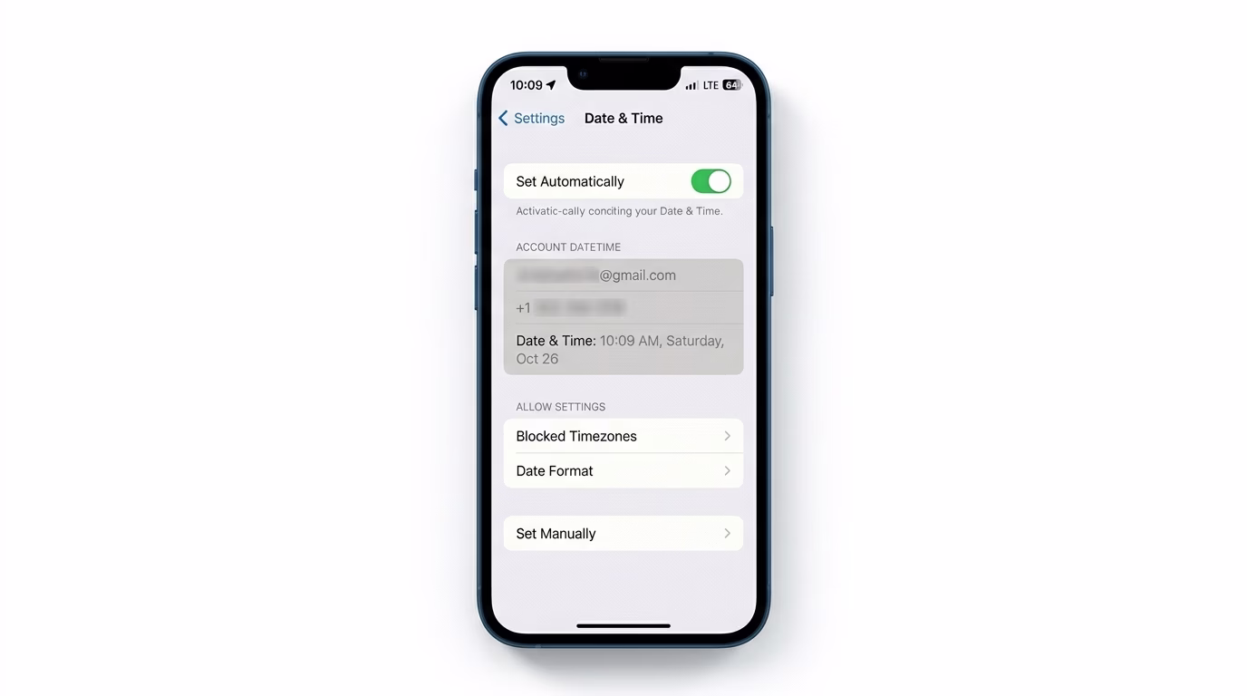 Syncing date and time for FaceTime fix