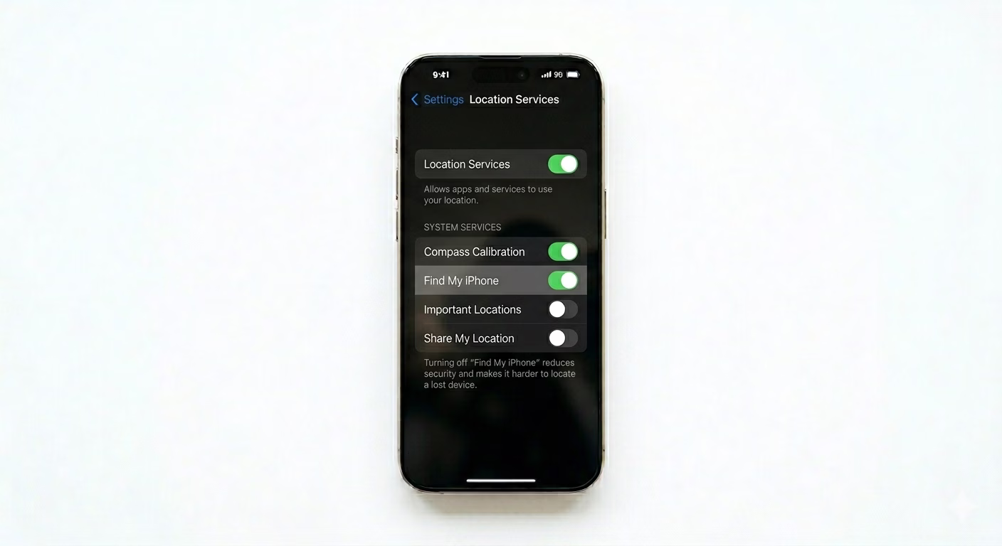 Enabling Location Services for Find My
