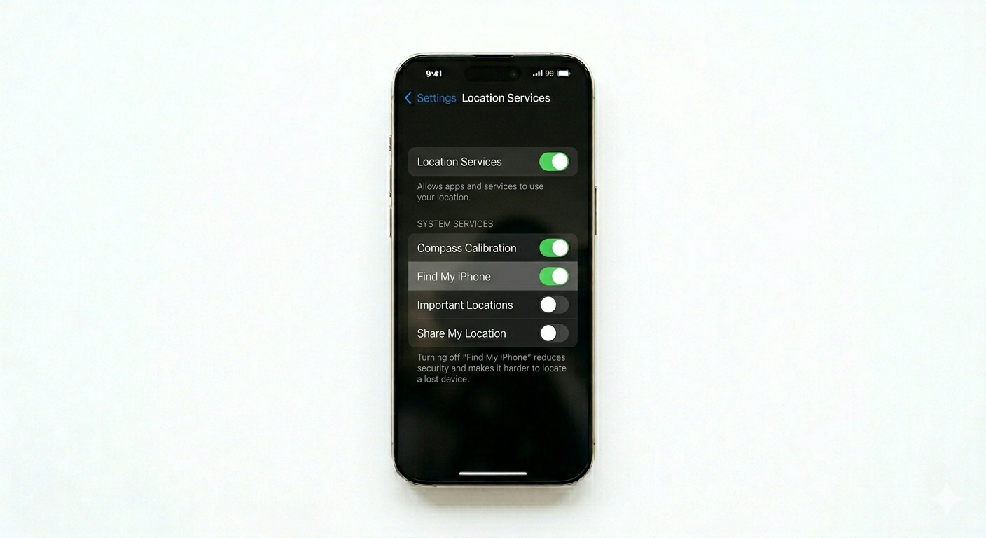 Enabling Location Services for Find My