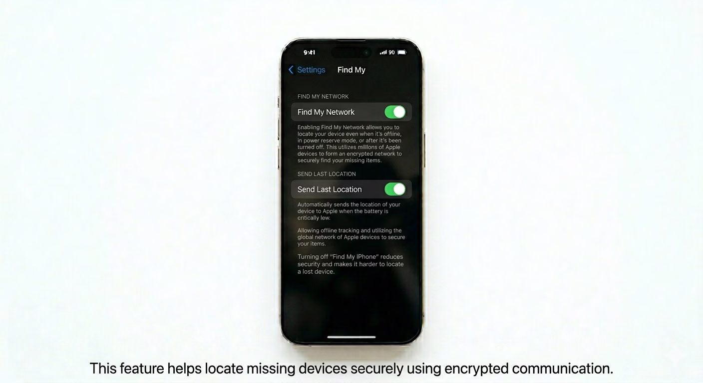 Configuring Find My Network settings