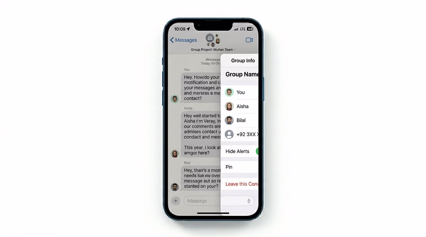 Leaving and re-joining an iPhone group chat