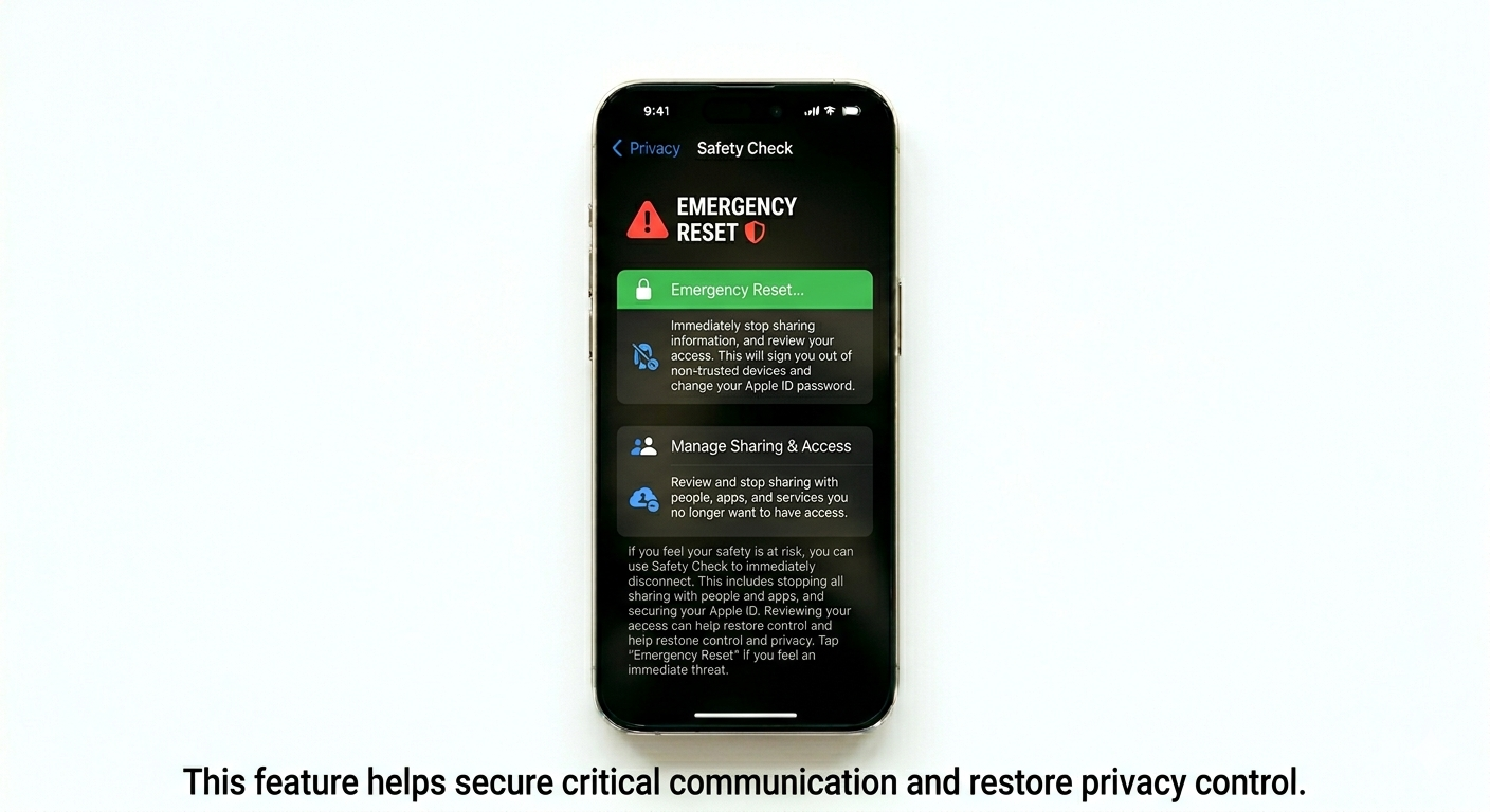 Using iPhone Safety Check feature