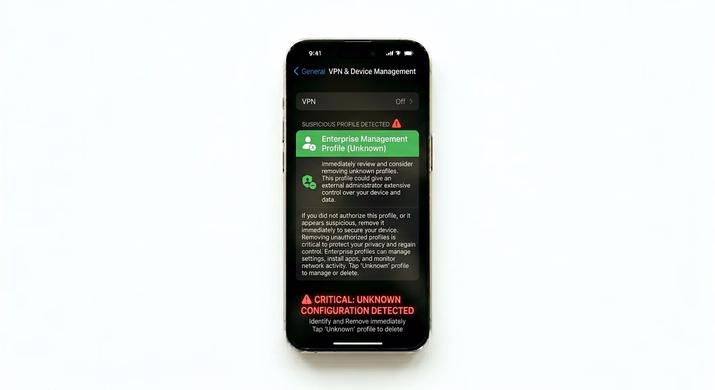 Deleting malicious profiles and VPNs