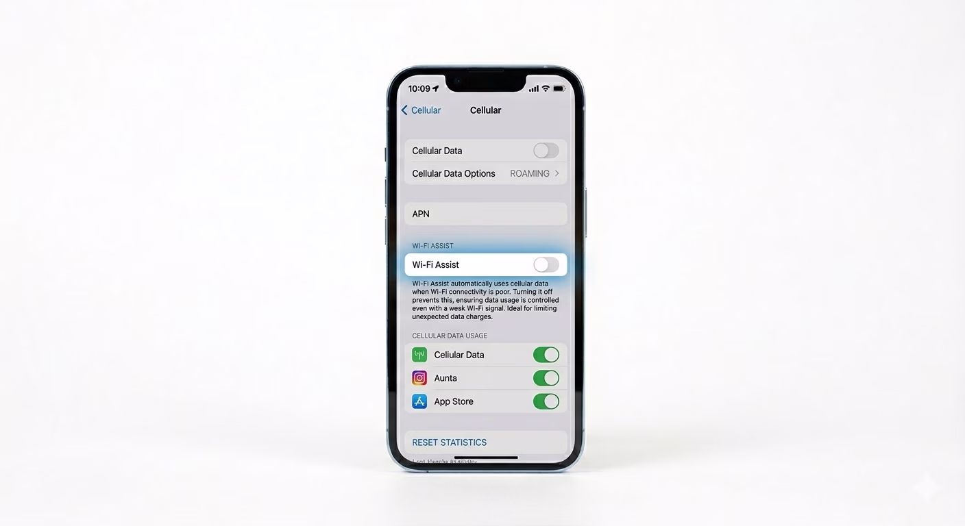 Disabling Wi-Fi Assist on iPhone