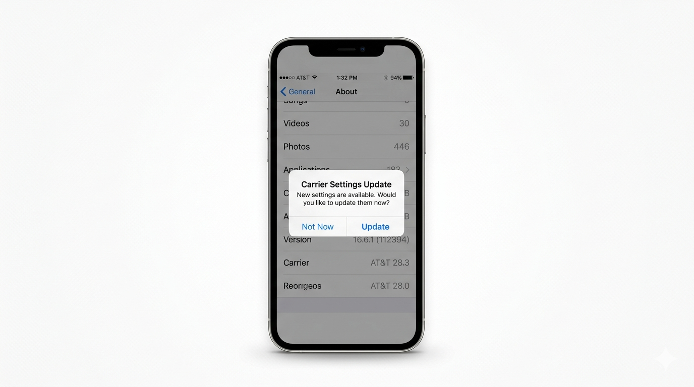 Updating Carrier Settings for 5G